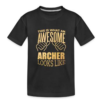 Archery - Kids' Premium Organic T-Shirt - black - Front