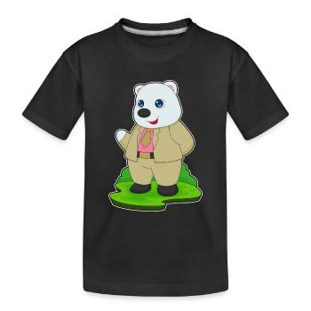 Eisbär Bräutigam Anzug Hochzeit - Kinder Premium Bio T-Shirt - Schwarz - Vorne