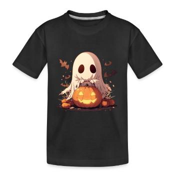 Ghost Ghost Halloween citrouille lanterne cadeau - T-shirt bio Premium Enfant - noir - Devant