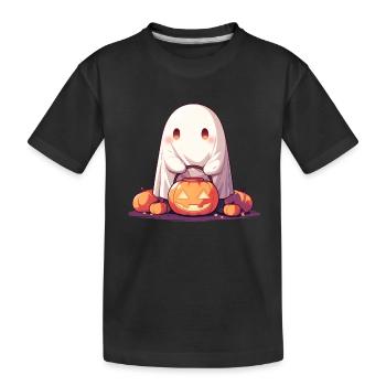 Ghost Ghost citrouille lanterne cadeau d’Halloween - T-shirt bio Premium Enfant - noir - Devant