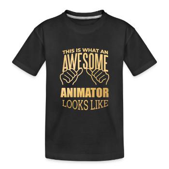 Animation - Kids' Premium Organic T-Shirt - black - Front