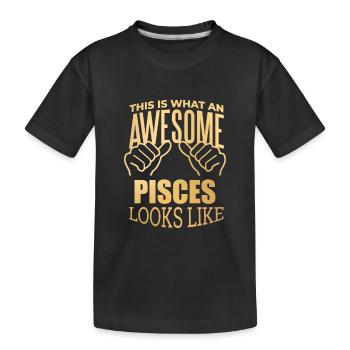 Pisces - Kids' Premium Organic T-Shirt - black - Front