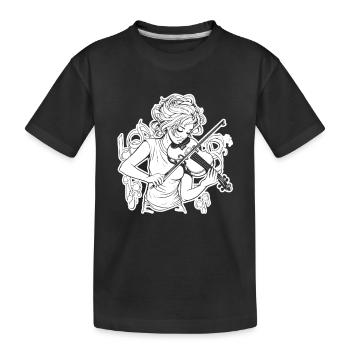 Fiddle Girl Drawing - Kids' Premium Organic T-Shirt - black - Front