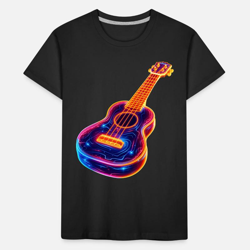 Ukulélé Synthwave T-shirt bio Premium Enfant