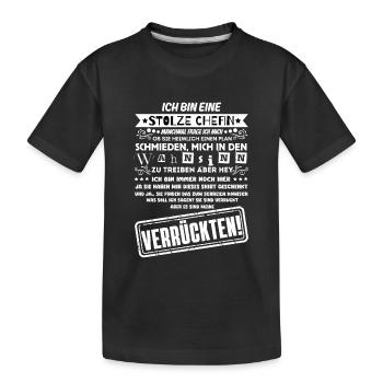 un fier patron d’une troupe de fous - T-shirt bio Premium Enfant - noir - Devant