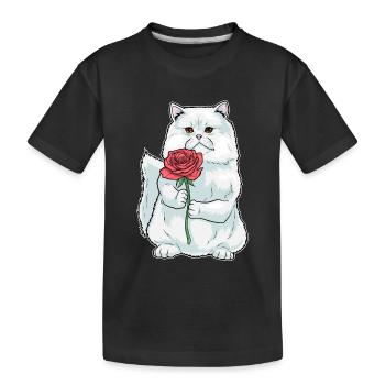Rose perse Cat - T-shirt bio Premium Enfant - noir - Devant