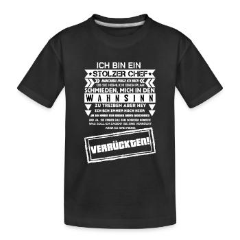 un fier patron d’une troupe de fous - T-shirt bio Premium Enfant - noir - Devant