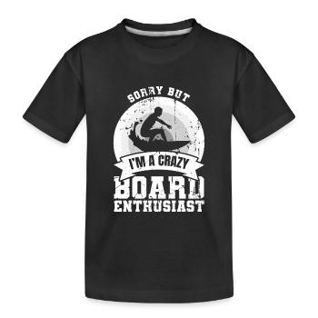 Wellenreiter Witz - Kinder Premium Bio T-Shirt - Schwarz - Vorne
