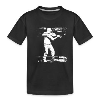 Violinist Skizze - Kinder Premium Bio T-Shirt - Schwarz - Vorne