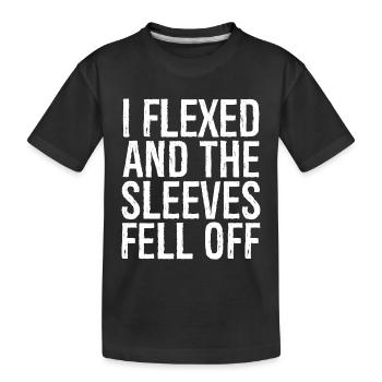 I flexed and the sleeves fell off - Kids' Premium Organic T-Shirt - black - Front