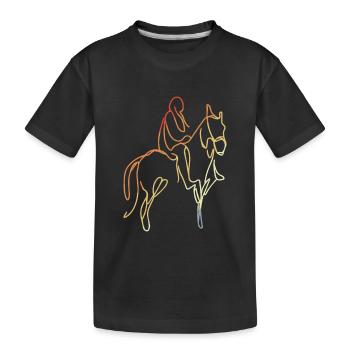 Vintage Reiten Zeichnung - Kinder Premium Bio T-Shirt - Schwarz - Vorne
