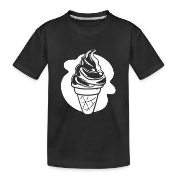Eiscreme Zeichnung - Kinder Premium Bio T-Shirt - Schwarz - Vorne