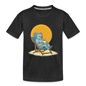 Koala Strand Kokosnuss Sommer - T-shirt bio Premium Enfant - noir - Devant