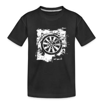 Funny dartboard - Kids' Premium Organic T-Shirt - black - Front