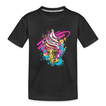 Taches de peinture de cornet de crème glacée - T-shirt bio Premium Enfant - noir - Devant