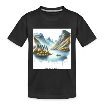 Sognefjord Automne Scandinavie Norvège Plaie naturelle - T-shirt bio Premium Enfant - noir - Devant