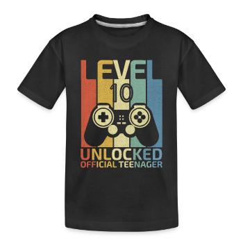 Level 10 Unlocked official teenager - T-shirt bio Premium Enfant - noir - Devant