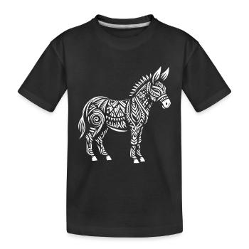 Âne tribal - T-shirt bio Premium Enfant - noir - Devant