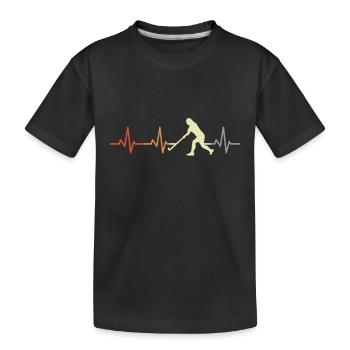 Hockey Herzschlag - Kinder Premium Bio T-Shirt - Schwarz - Vorne