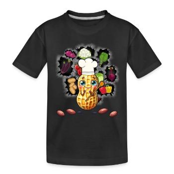 Erdnuss Koch Köche Köchin Gemüse Vegetarisch - Kinder Premium Bio T-Shirt - Schwarz - Vorne