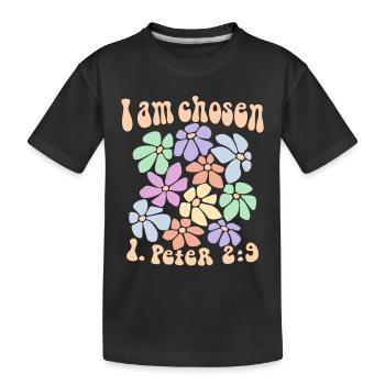 Jésus Dieu Verset de la Bible Rétro Chrétien Je suis choisi - T-shirt bio Premium Enfant - noir - Devant