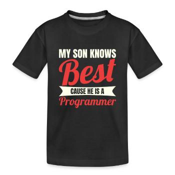 Fils développeur de logiciels - T-shirt bio Premium Enfant - noir - Devant