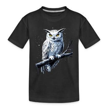hibou chouette chouette chouette hibou hibou mignons hiboux - T-shirt bio Premium Enfant - noir - Devant