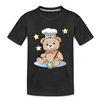 Teddy Star Cook Cuisiniers Cuisinier Cuisinier - T-shirt bio Premium Enfant - noir - Devant