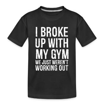 Ich habe mich von meinem Fitnessstudio getrennt, wir haben einfach nicht trainiert - Kinder Premium Bio T-Shirt - Schwarz - Vorne