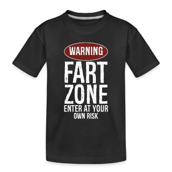 Achtung Furzzone Betreten auf eigene Gefahr - Kinder Premium Bio T-Shirt - Schwarz - Vorne