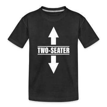 Two Seater - Kids' Premium Organic T-Shirt - black - Front