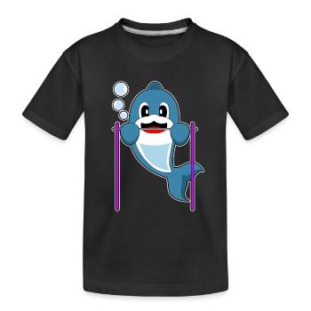 Dolphin Bodybuilder Pull-ups Bodybuilding - Kids' Premium Organic T-Shirt - black - Front