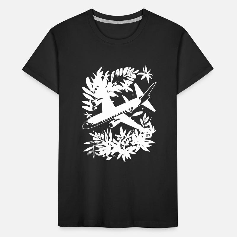 Flugzeug Comic Stil Kinder Premium Bio T-Shirt