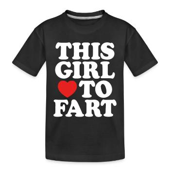 I Love To Fart Funny Joke farting Sayings - Kids' Premium Organic T-Shirt - black - Front