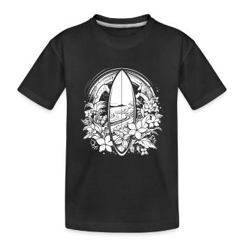 Planche de surf style bande dessinée - T-shirt bio Premium Enfant - noir - Devant