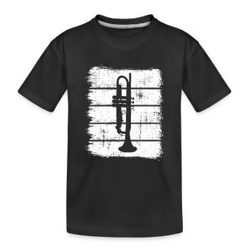 Trompete - Kinder Premium Bio T-Shirt - Schwarz - Vorne