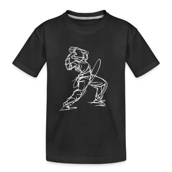 Breakdancer Line Art - Kids' Premium Organic T-Shirt - black - Front