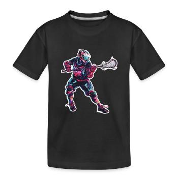 Lacrosse Player Graphics - Kids' Premium Organic T-Shirt - black - Front