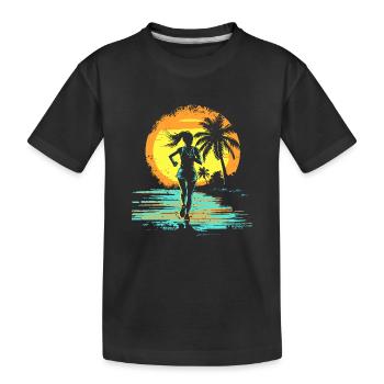 Runner - Kids' Premium Organic T-Shirt - black - Front