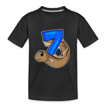 Motif 7ème anniversaire Anguille - 7 ans - T-shirt bio Premium Enfant - noir - Devant