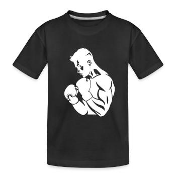 Boxer Zeichnung - Kinder Premium Bio T-Shirt - Schwarz - Vorne
