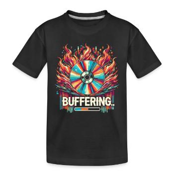 Buffering - Flamingo CD Retro Nostalgic Design - T-shirt bio Premium Enfant - noir - Devant