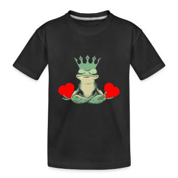 Grenouille de la Saint-Valentin Grenouilles Coeur Crapaud Roi - T-shirt bio Premium Enfant - noir - Devant