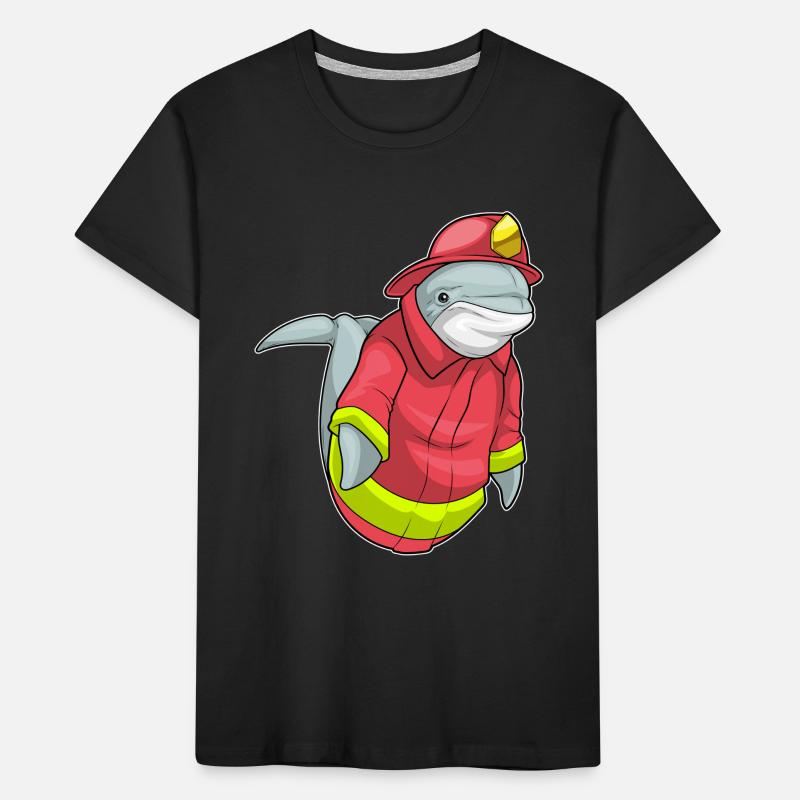 Dolphin Pompier Pompier Brigade T-shirt bio Premium Enfant