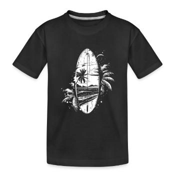 Surfboard Portrait - Kids' Premium Organic T-Shirt - black - Front