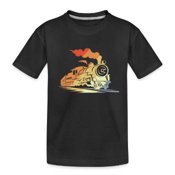 Train à vapeur d’époque - T-shirt bio Premium Enfant - noir - Devant