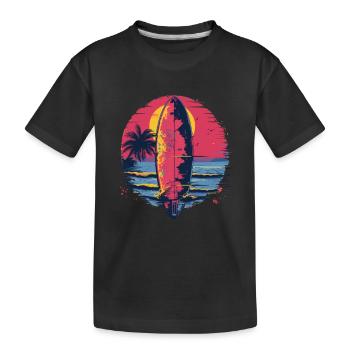Planche de surf Synthwave - T-shirt bio Premium Enfant - noir - Devant