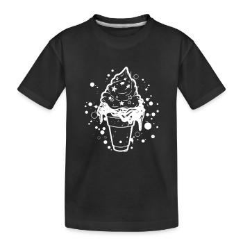 Softeis Skizze - Kinder Premium Bio T-Shirt - Schwarz - Vorne