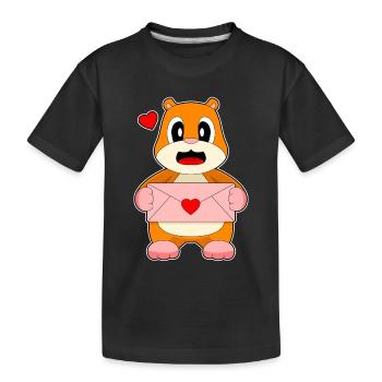 Hamster Liebesbrief - Kinder Premium Bio T-Shirt - Schwarz - Vorne