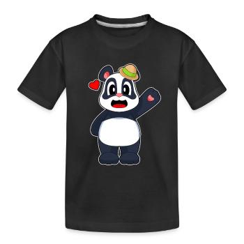 Panda Hut - Kinder Premium Bio T-Shirt - Schwarz - Vorne